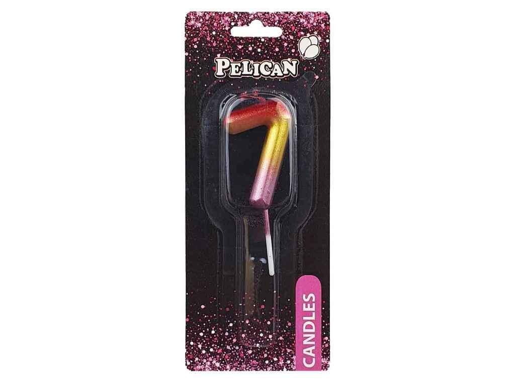 Свеча для торта Pelican цифра 7 4,5 см Разноцветный (864 567)