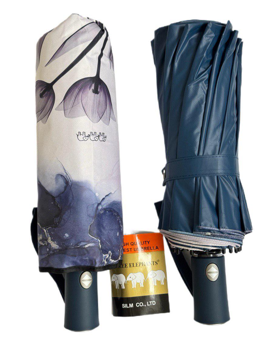 Парасолька-автомат жіноча Три Слона з квітами та однотонним куполом 16 спиць антивітер Синій (7569/4) - фото 4 Парасолька-автомат жіноча Три Слона з квітами та однотонним куполом 16 спиць антивітер Синій (7569/4) - фото 4