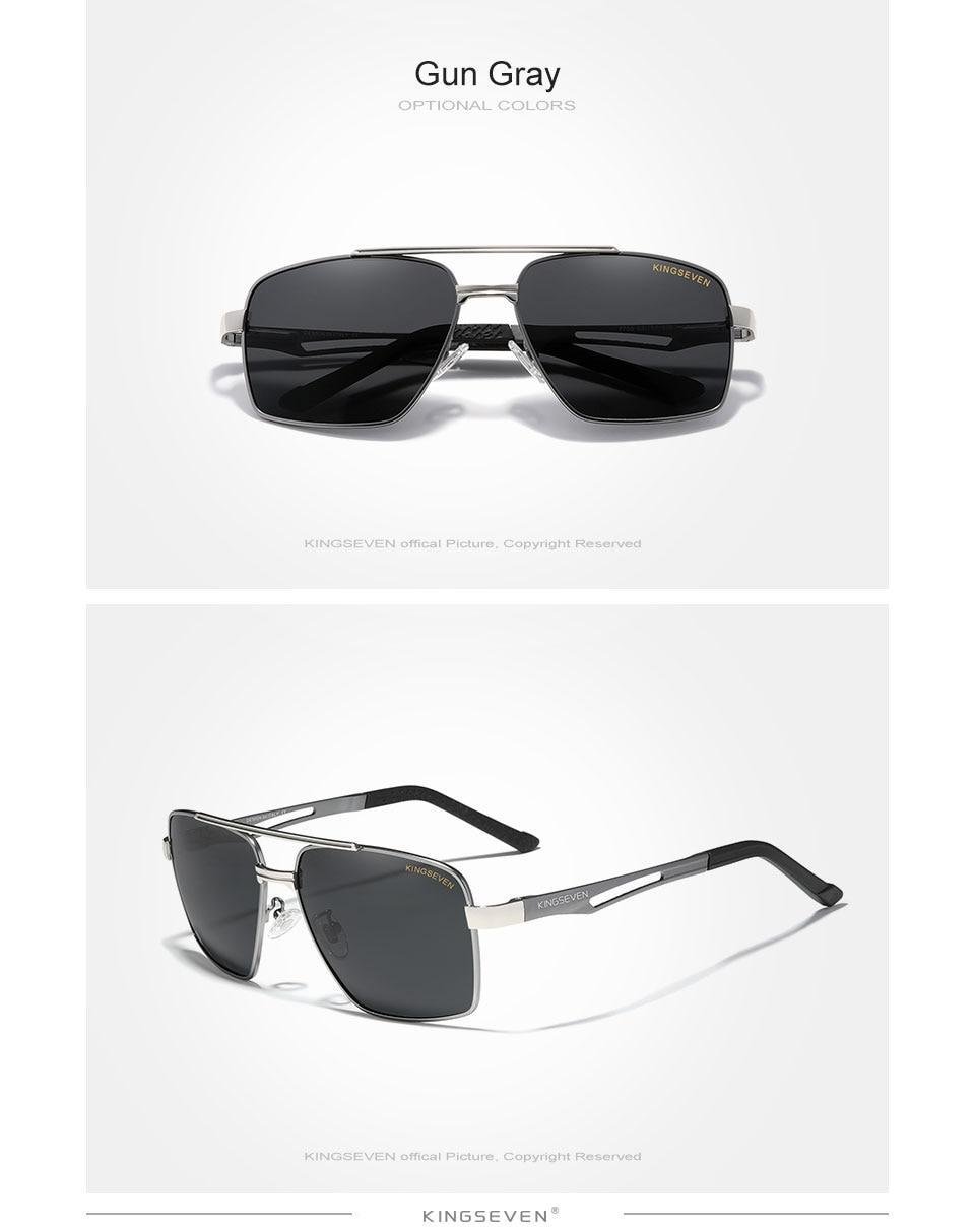Сонцезахисні окуляри чоловічі KINGSEVEN DESIGN N7755 у класичній квадратній оправі із поляризованими лінзами Сірий - фото 5 Сонцезахисні окуляри чоловічі KINGSEVEN DESIGN N7755 у класичній квадратній оправі із поляризованими лінзами Сірий - фото 5