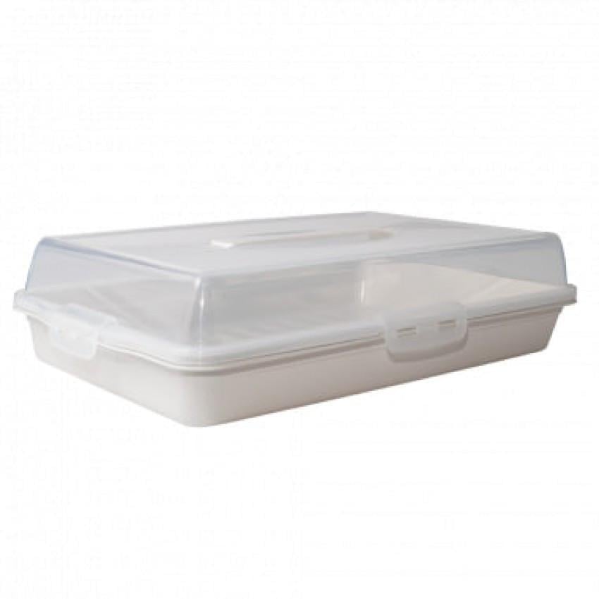 Тортовщица с крышкой Алеана 169057 прямоугольная 44х30х9,5 см Белый (2086979635)