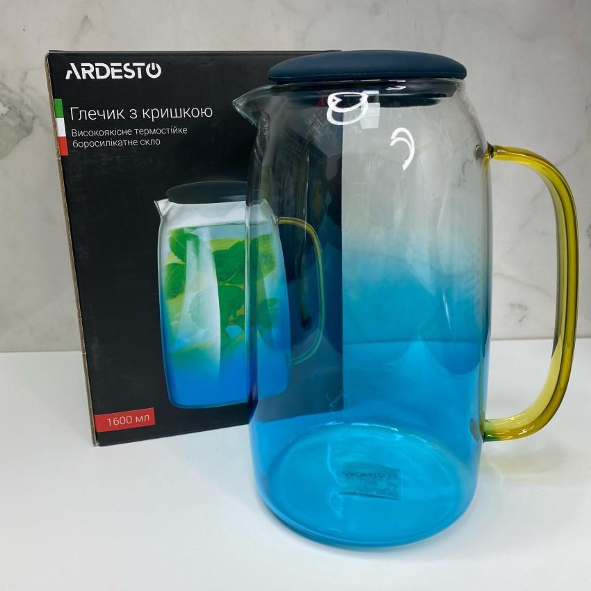 Кувшин Ardesto Blue Atlantic AR2616BA из боросиликатного стекла с силиконовой крышкой 1,6 л (2009130468)