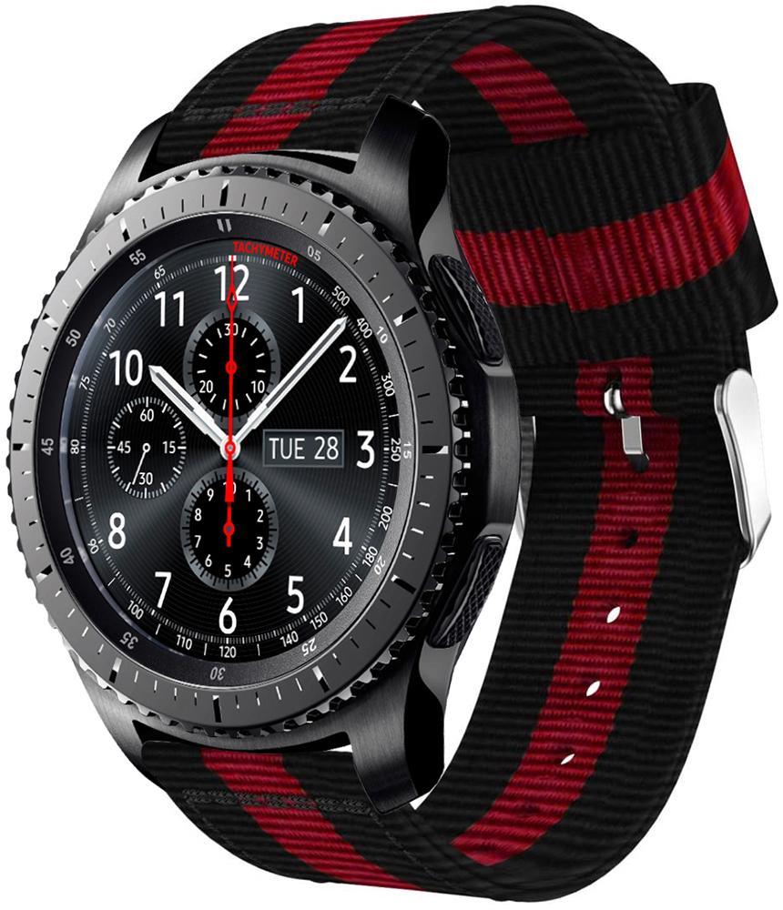 Ремешок тканевый Canvas для Samsung Gear S3 Black/Red (15843)