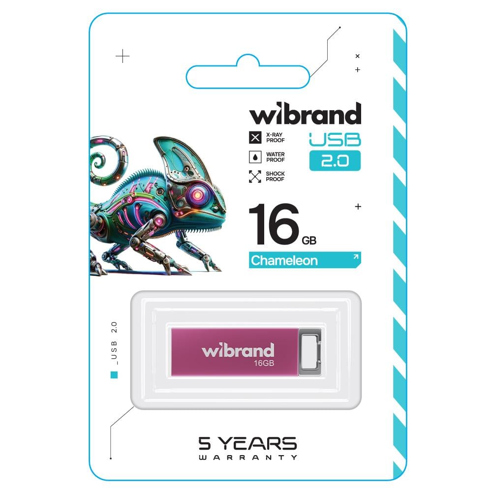 Флеш-накопитель Flash Wibrand USB 2.0 Chameleon 16Gb Pink