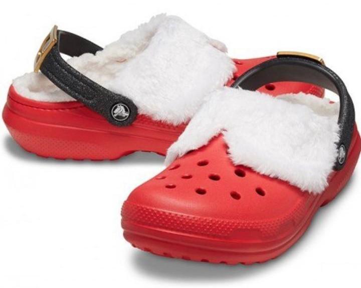 Крокси для дівчинки Crocs Classic Lined Santa Clog Varsity Red р. 27/28 Червоний (26176)