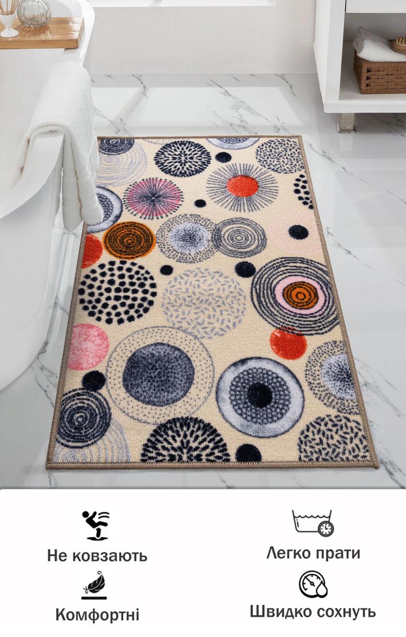 Коврик придверный Taba 309 на резиновой основе 40х60 см Бежевый (366835191) - фото 5