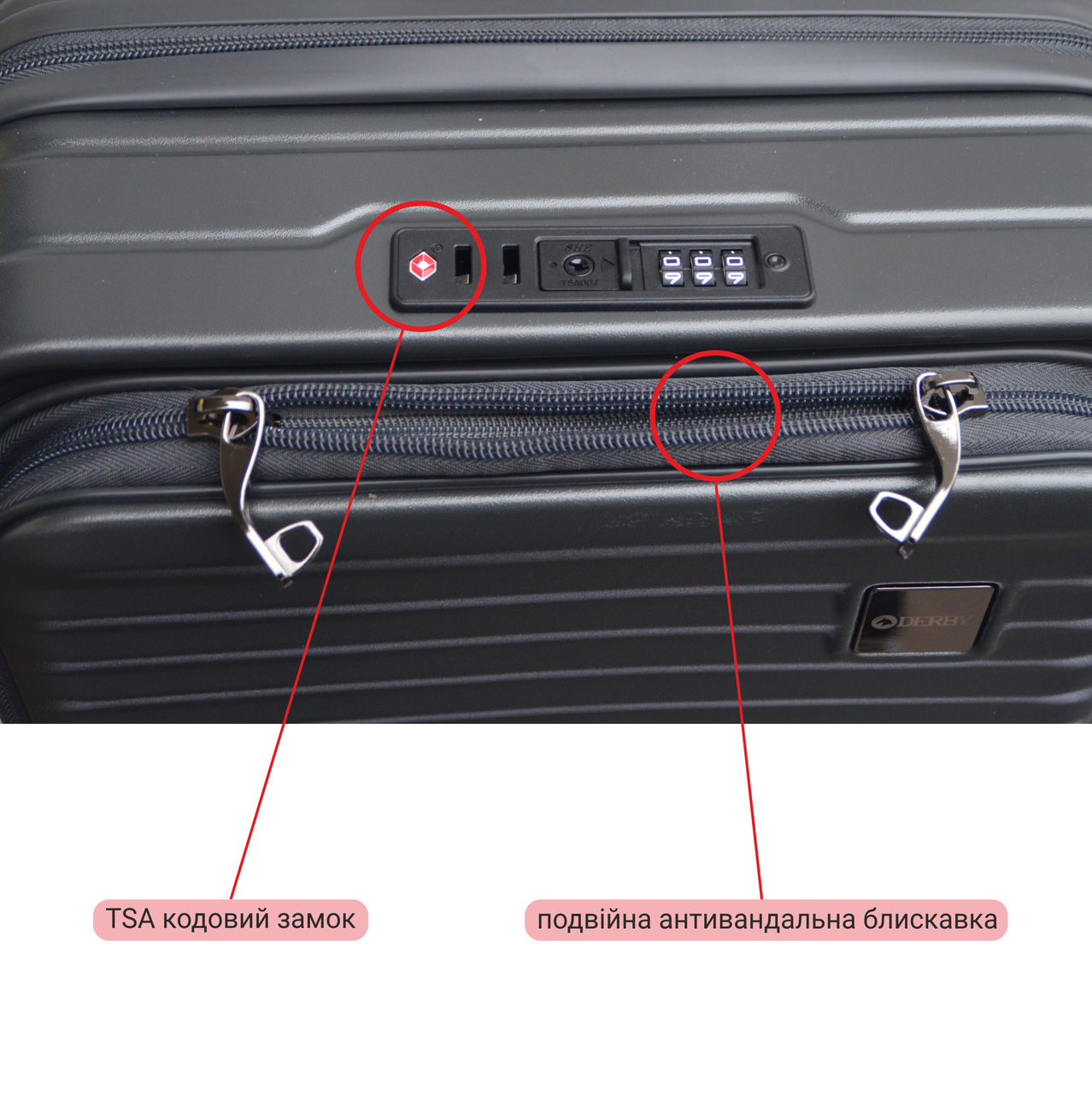 Валіза середня Derby 092401/24 з фронтальним відкриттям 4 колеса замок TSA Grey (2447983471) - фото 10 Валіза середня Derby 092401/24 з фронтальним відкриттям 4 колеса замок TSA Grey (2447983471) - фото 10