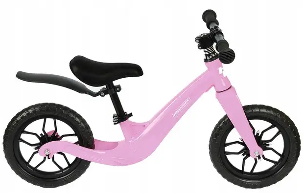 Биговел детский Kruzzel возраст 2+ колес d 12" с плечевым ремнем Розовый (25768)