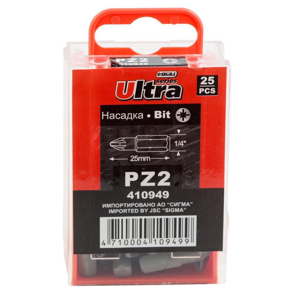 Набор бит Ultra PZ2 x 25 мм 1/4" 25 шт. S2 (4010502) Набор бит Ultra PZ2 x 25 мм 1/4" 25 шт. S2 (4010502)