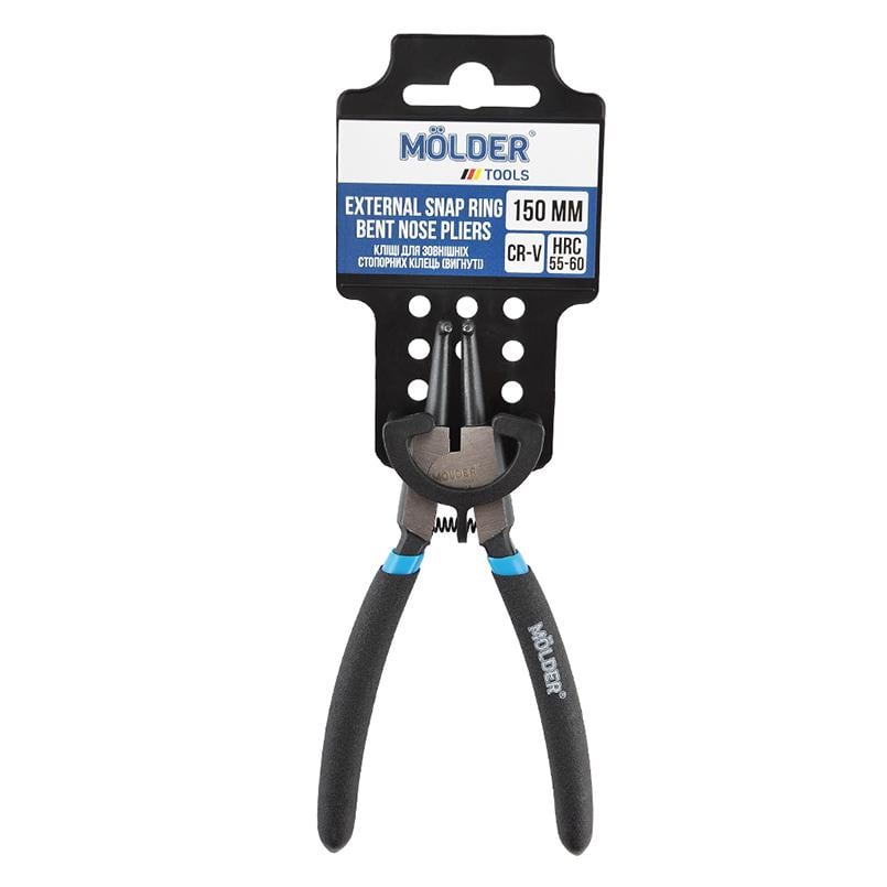Клещи Molder для наружных стопорных колец, изогнутые Cr-V 150мм