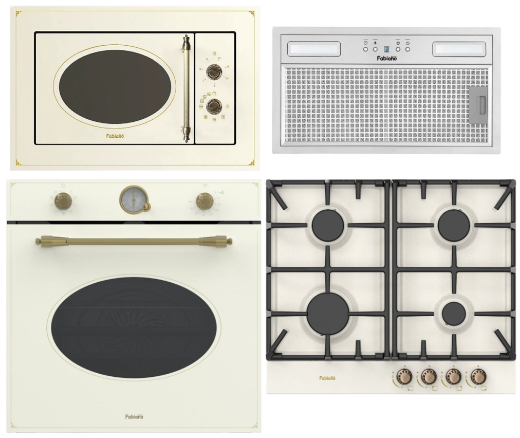 Комплект встроенной техники 4 газ Ivory (8500.010.0000)