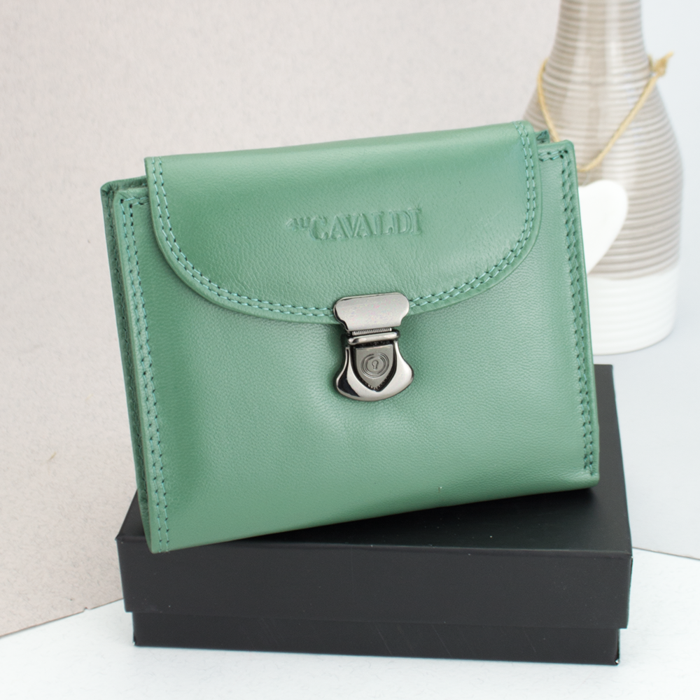 Женский кожаный кошелек Cavaldi RD-19 GCL маленький Turquoise