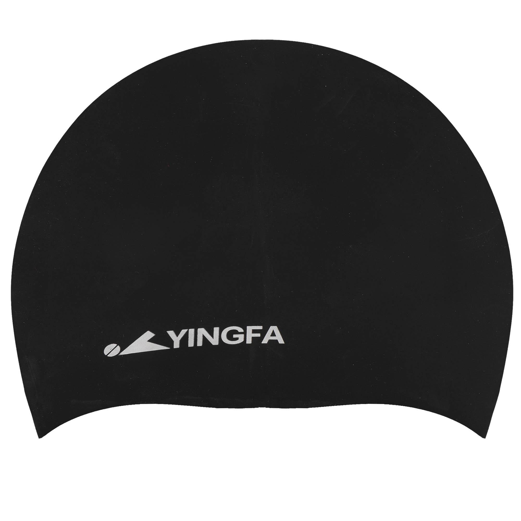 Шапочка для плавания для взрослых YINGFA C0081 силиконовая L Черный (C0081_Черный_L) - фото 1