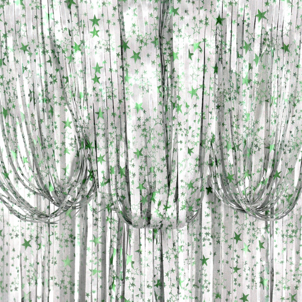 Дождь для фотозоны со звездочками 1x1 м Серебристо-зеленый (5524) Дождь для фотозоны со звездочками 1x1 м Серебристо-зеленый (5524)