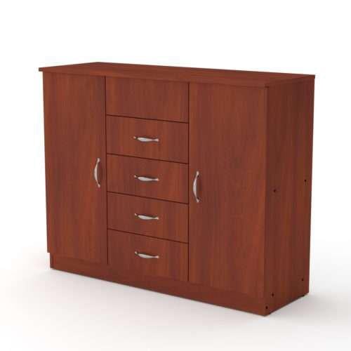 Комод Компаніт 5/2 с тумбой и ящиками для постельного белья и одежды в спальню Яблоня