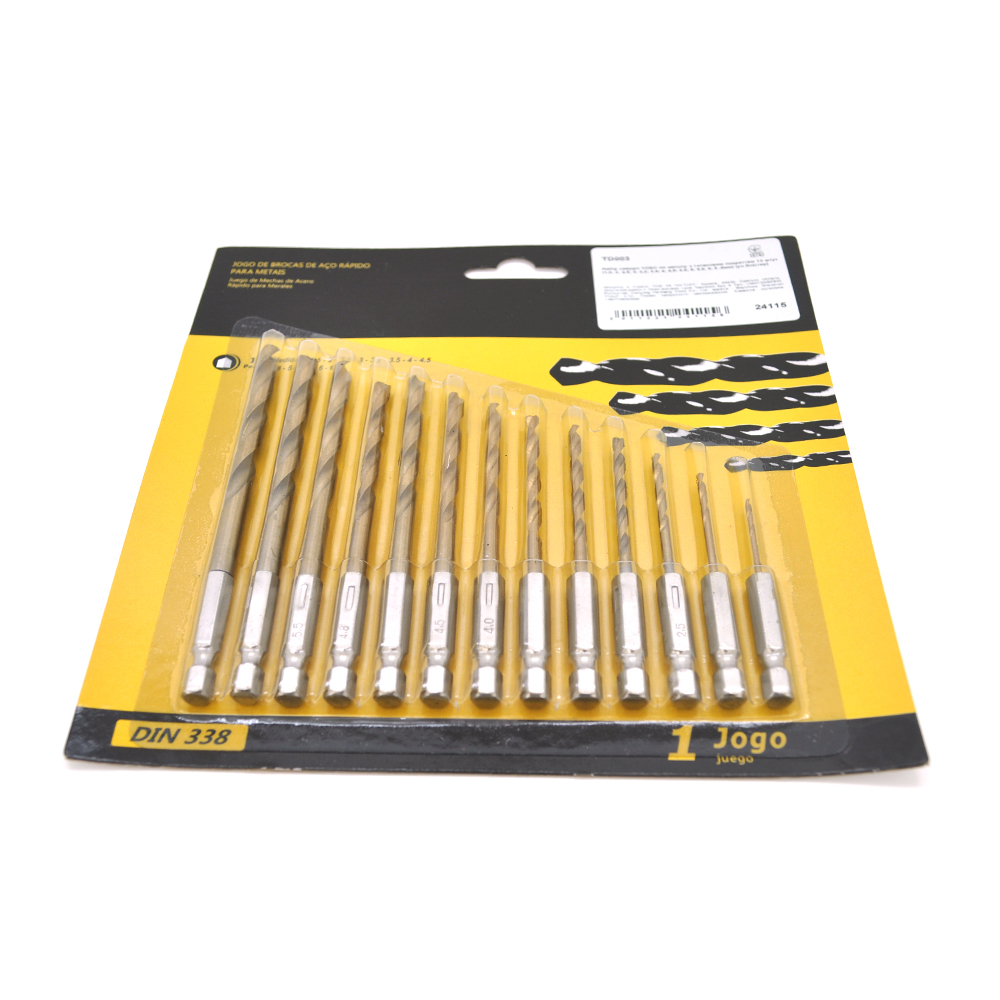 Набор сверл Yoso по металлу с титановым покрытием 13 шт. 1,5-6,5 мм (26252287)