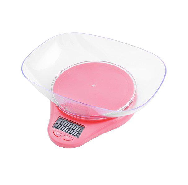 Весы кухонные с отображением перегруза и чашей Domotec 116А 5кг Розовые