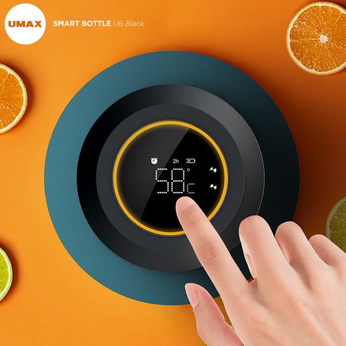 Умный термос Umax Smart Bottle U5 600 мл с индикатором температуры/сенсорным экраном/сообщением режима питья Черный - фото 6 Умный термос Umax Smart Bottle U5 600 мл с индикатором температуры/сенсорным экраном/сообщением режима питья Черный - фото 6