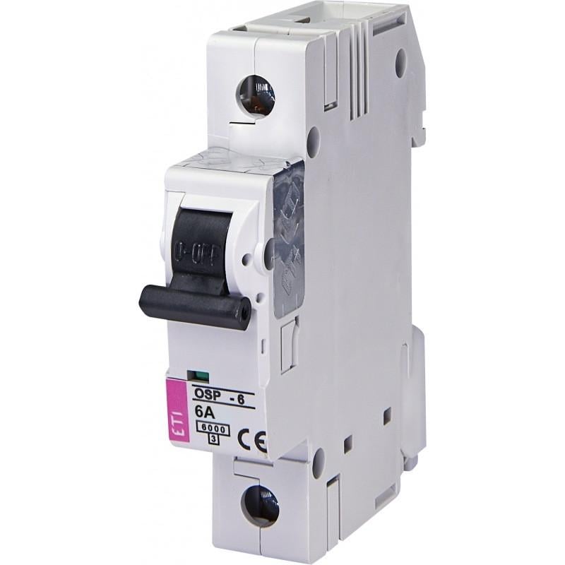 Автоматический выключатель ETI 6A 6 kA 1 полюс тип D OSP 6 1p 6A 002181030 (56734)