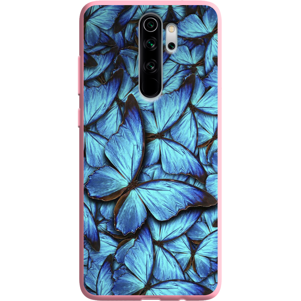 Чехол Boxface Xiaomi Redmi Note 8 Pro лазурные бабочки Розовый силикон (38222-up1550-38668)