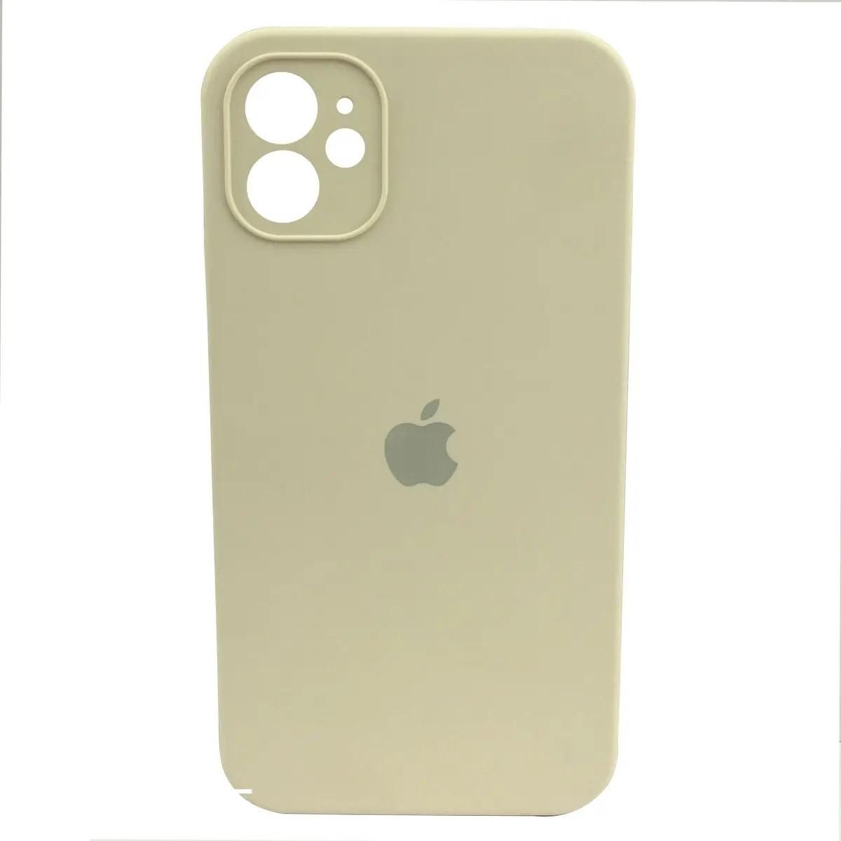 Силіконовий Чохол Накладка з Квадратними Бортиками Silicone Case для iPhone 11 Pale Yellow