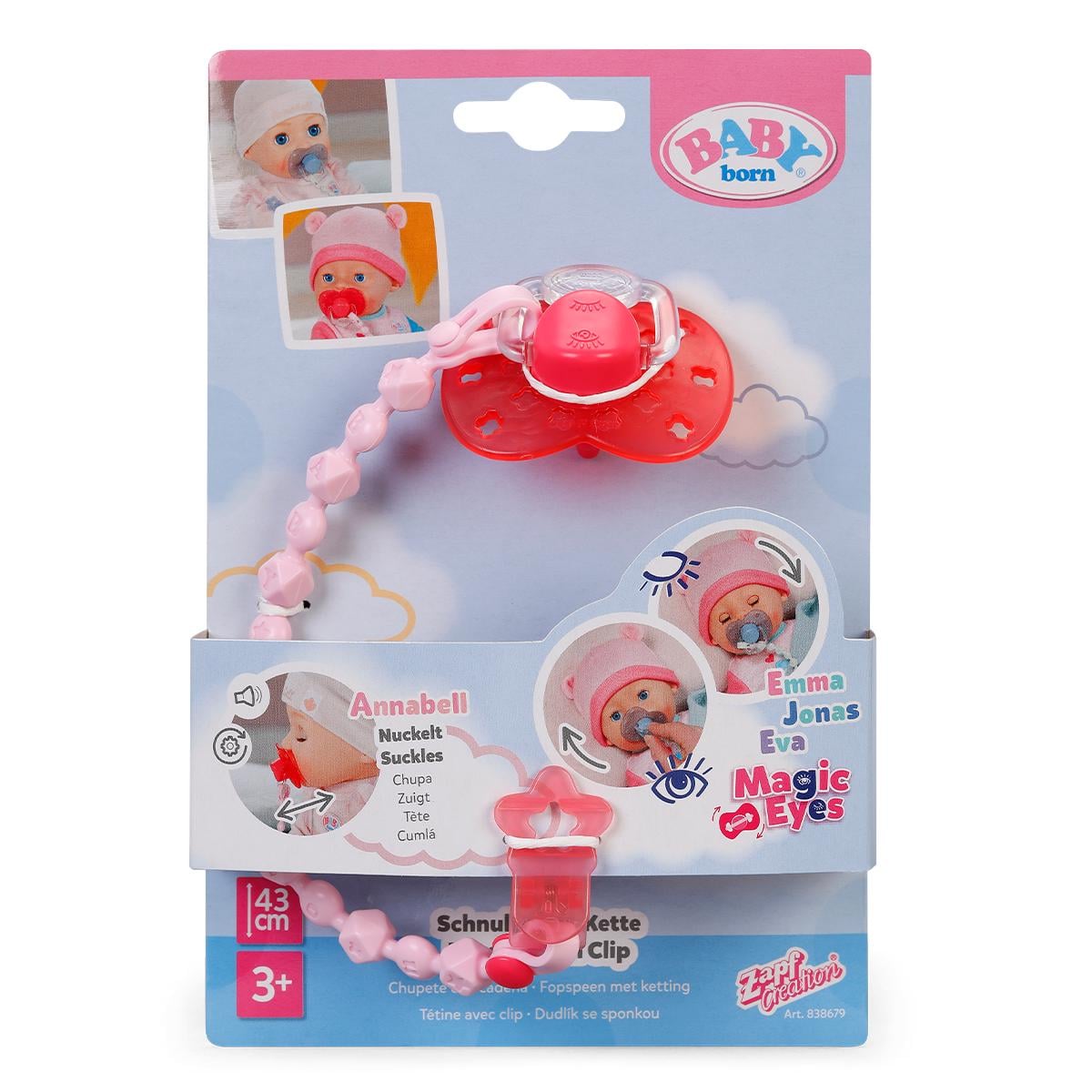 Пустышка для куклы Baby Born на клипсе Розовый (AA12346334)