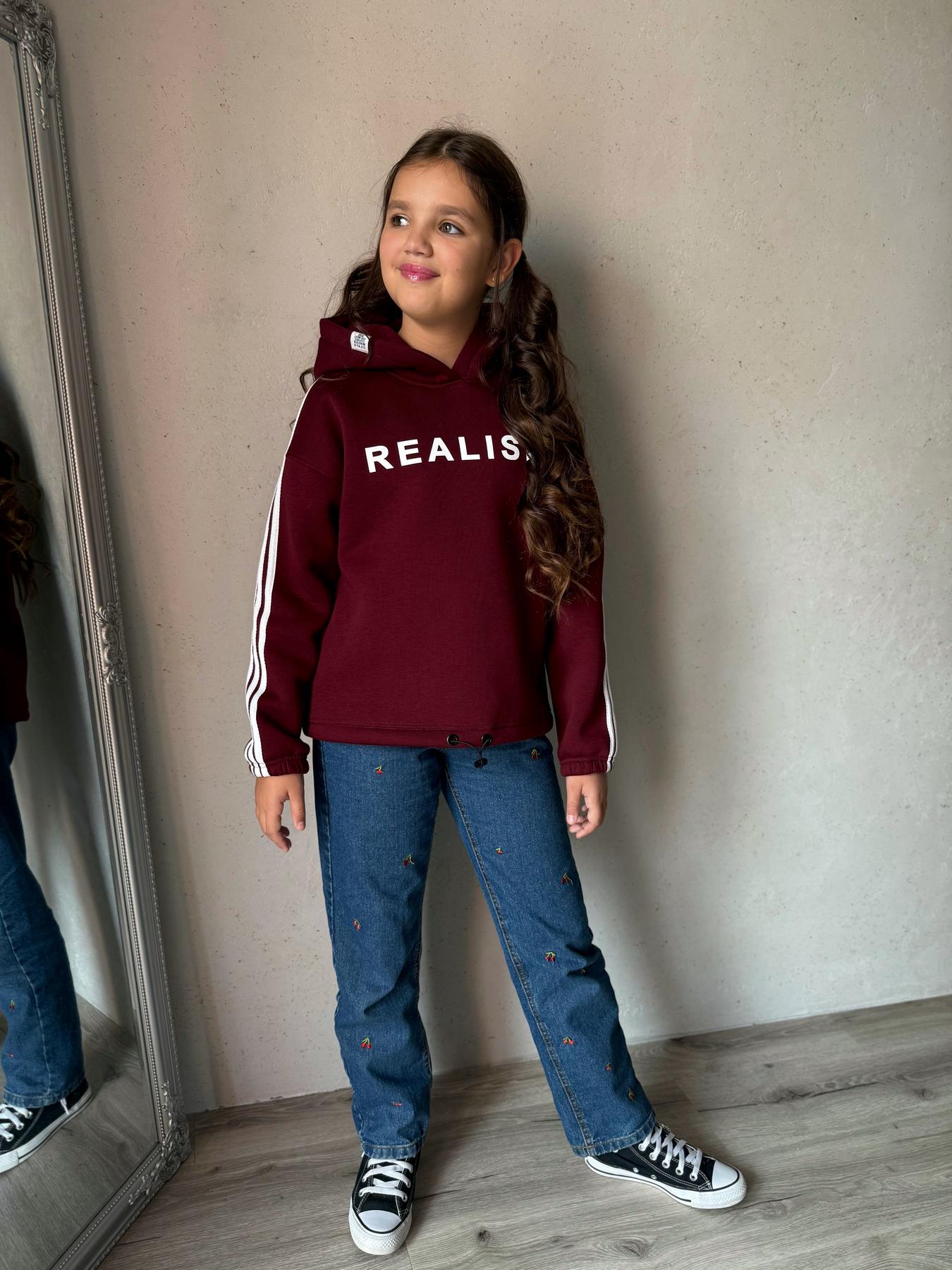 Худи подростковые для девочки IRmAS 1311 рост 158 см Бордовый
