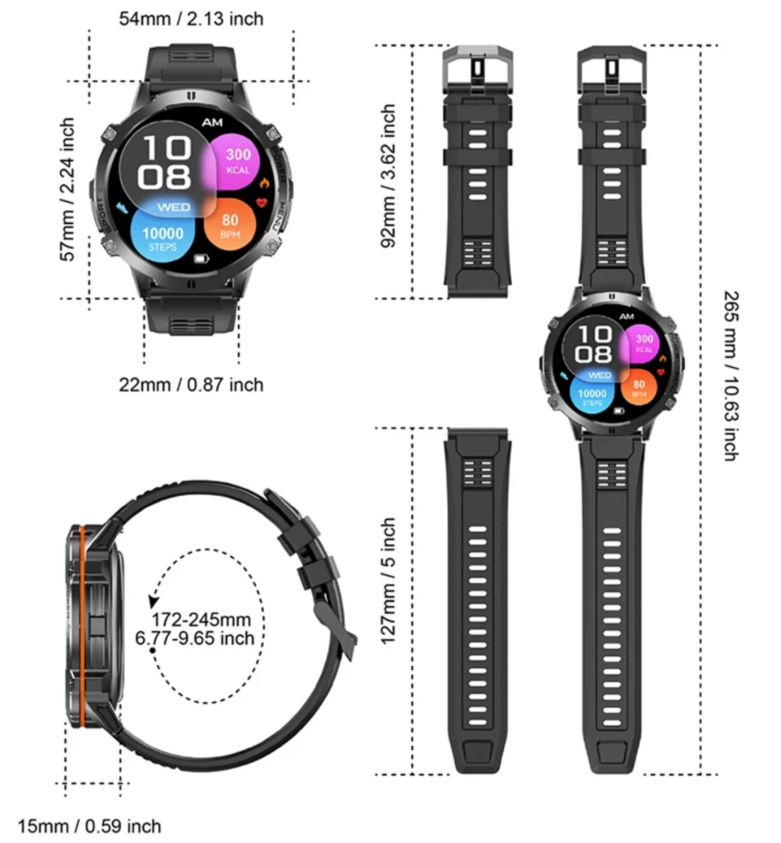 Смарт-годинник Glory Tank X3 Special Edition Black - фото 16