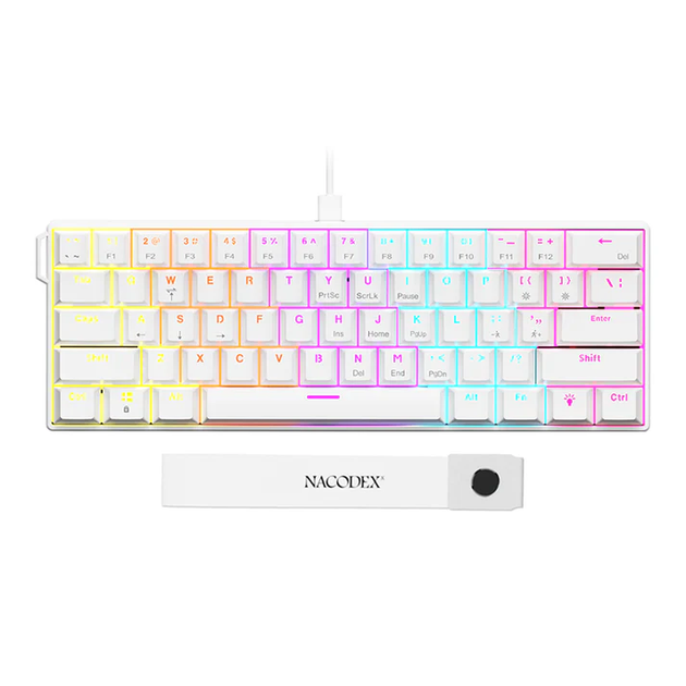Клавиатура игровая Ajazz Nk61 проволочная механическая с RGB подсветкой Red Switch White (33272457)