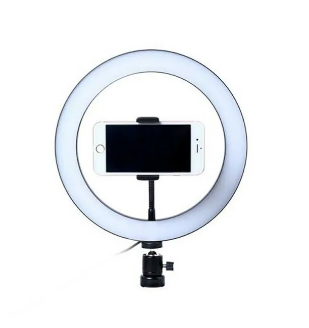 Лампа кольцевая LED Ring Light YQ-320B с держателем телефона и регулировкой на 360 градусов 20W 3200К-6500К d 30 см