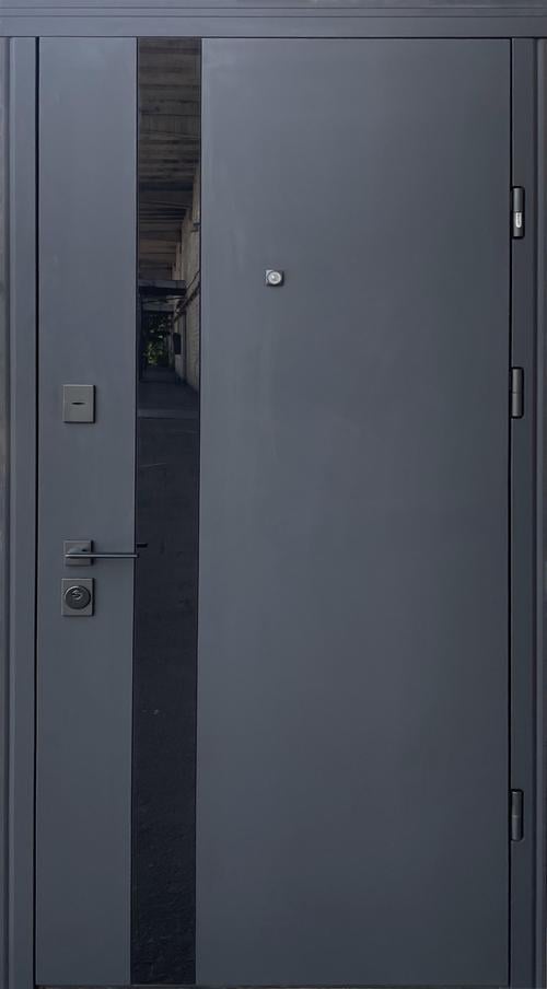 Вхідні двері Straj Slim S Glass-A Standard 850х2040 мм квартира Чорний/Білий