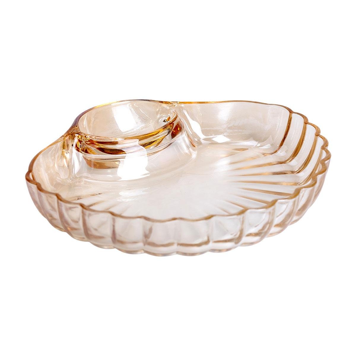 Скляне блюдо із соусником для суші 21х19х3 см Коричневий (HP-YH-1) - фото 3 Скляне блюдо із соусником для суші 21х19х3 см Коричневий (HP-YH-1) - фото 3