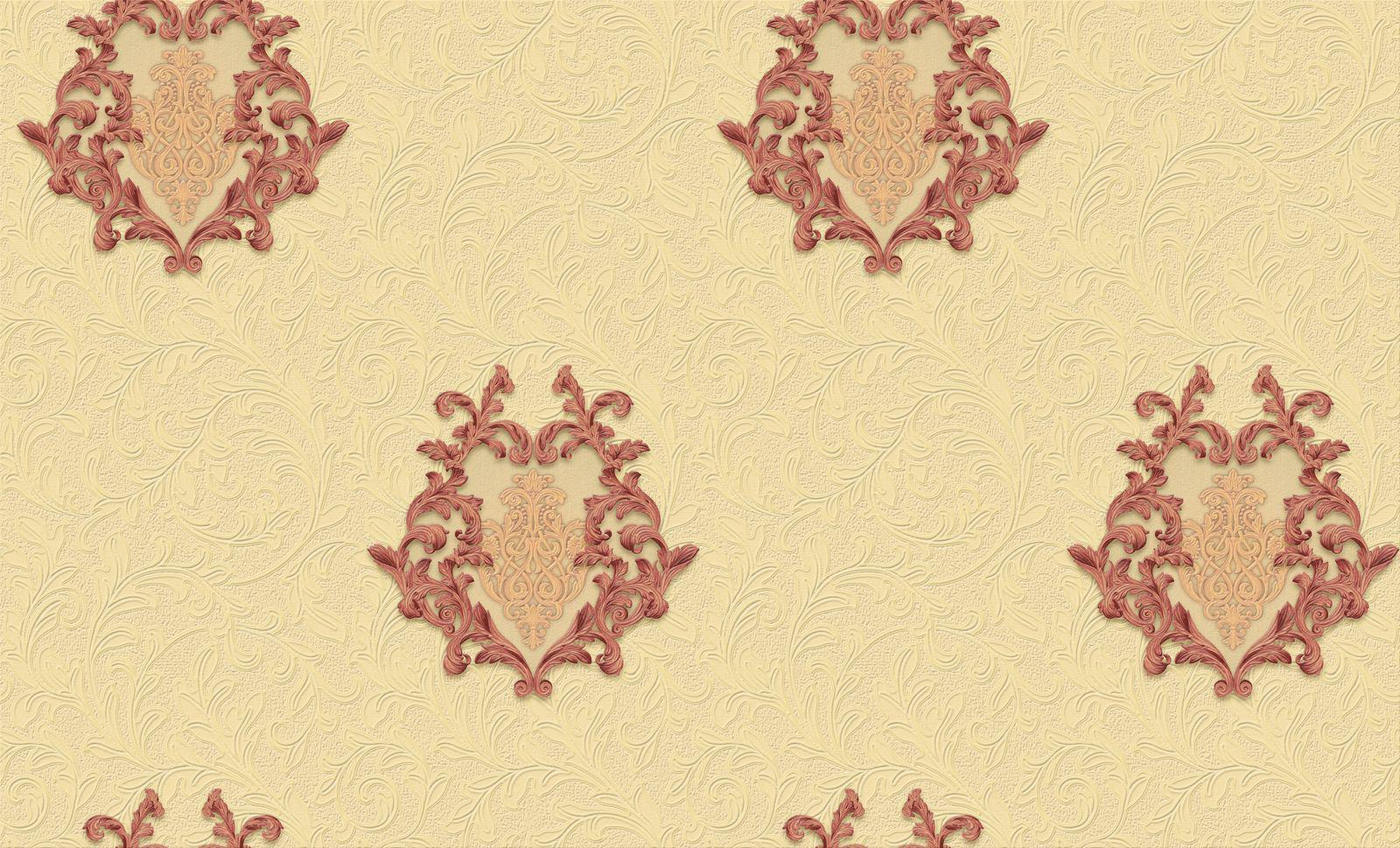 Обои виниловые на флизелиновой основе Yuanlong Reema 23004 Персиковый/Красный