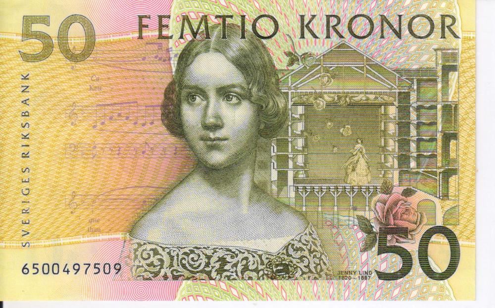 Коллекционная банкнота Швеция 50 крон 1 996 UNC (P62) Коллекционная банкнота Швеция 50 крон 1 996 UNC (P62)