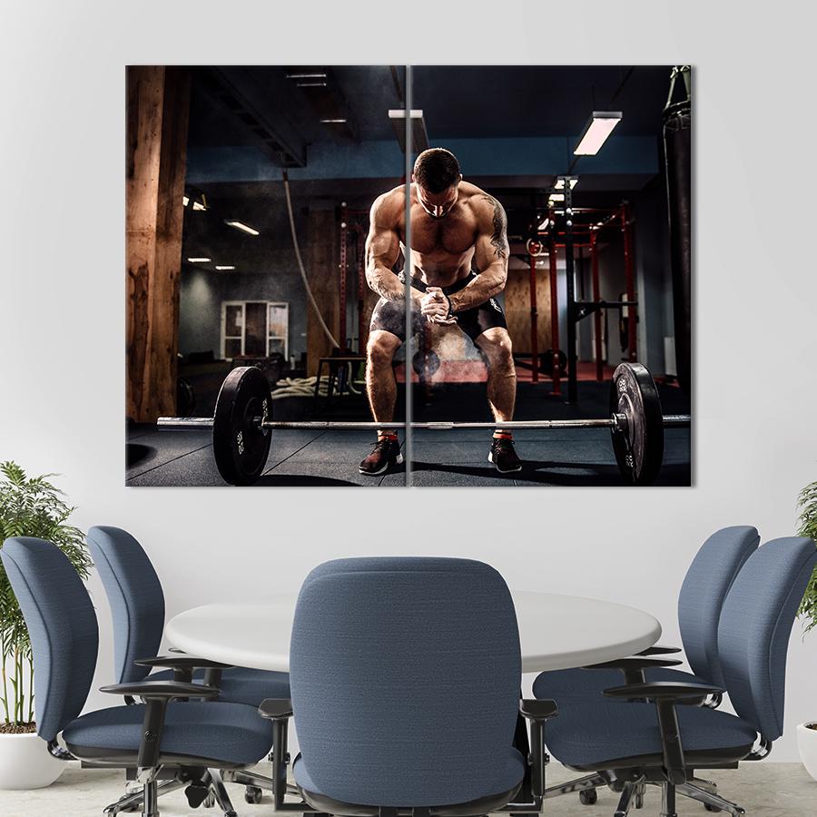 Картина Парень и штанга 71x51 см (1882-2)