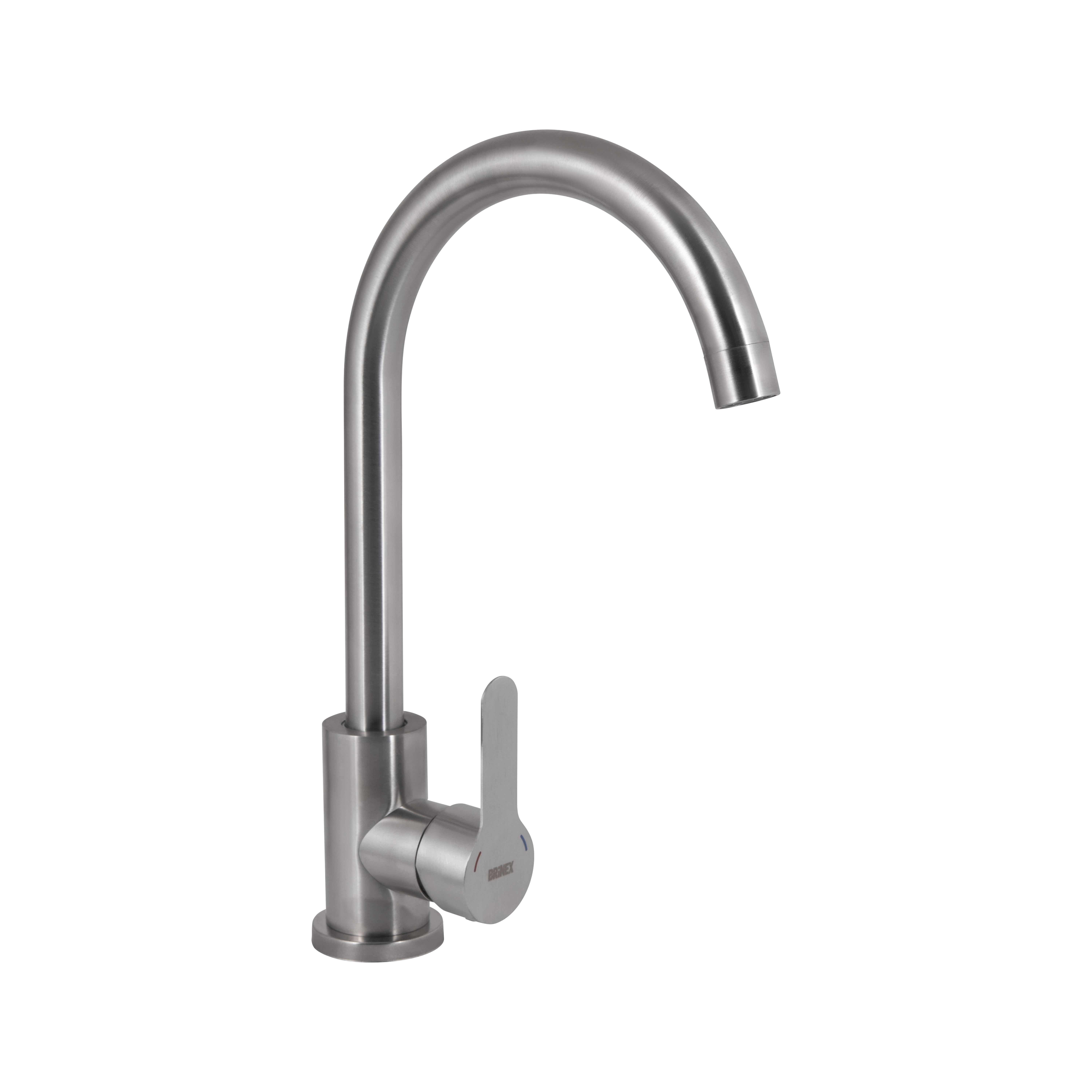 Смеситель для кухни Brinex Pure 015F U-образный Nickel (BRIPUR015FNKL)