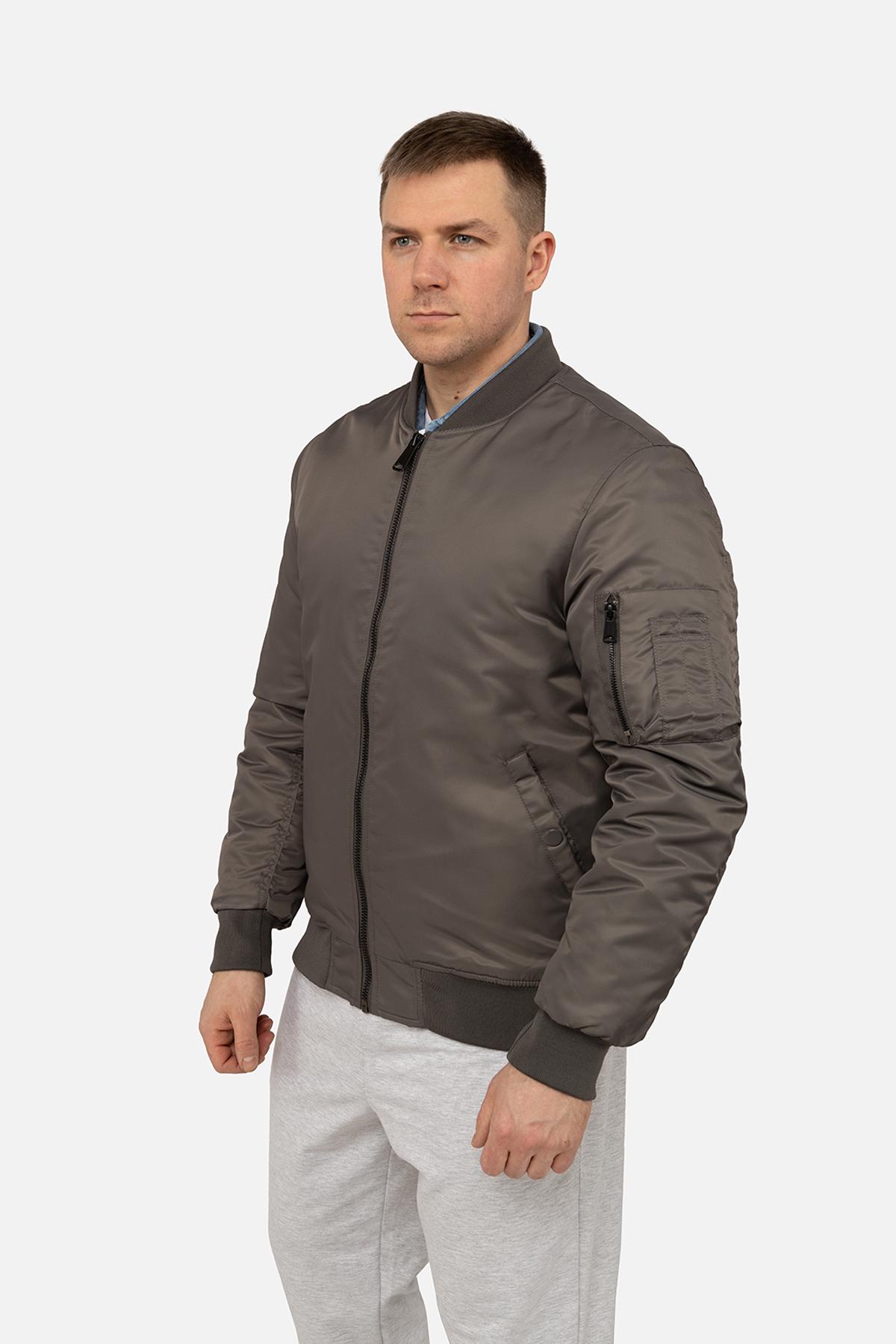 Куртка-бомбер чоловіча р. 48 Сірий (SKT001037191) - фото 4 Куртка-бомбер чоловіча р. 48 Сірий (SKT001037191) - фото 4