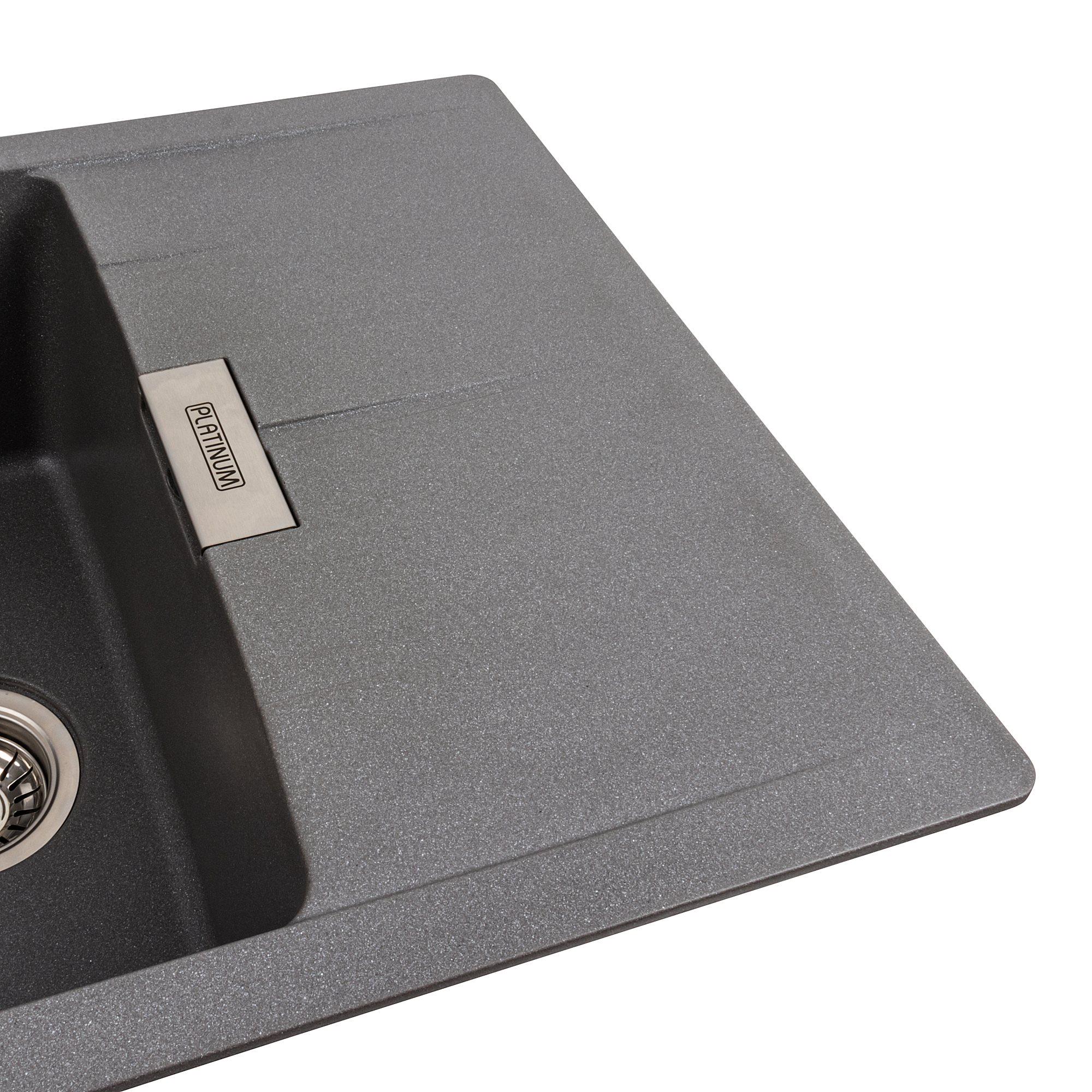 Мойка для кухни гранитная Platinum 6250 ZIRKONE матовая Серый муссон - фото 3 Мойка для кухни гранитная Platinum 6250 ZIRKONE матовая Серый муссон - фото 3