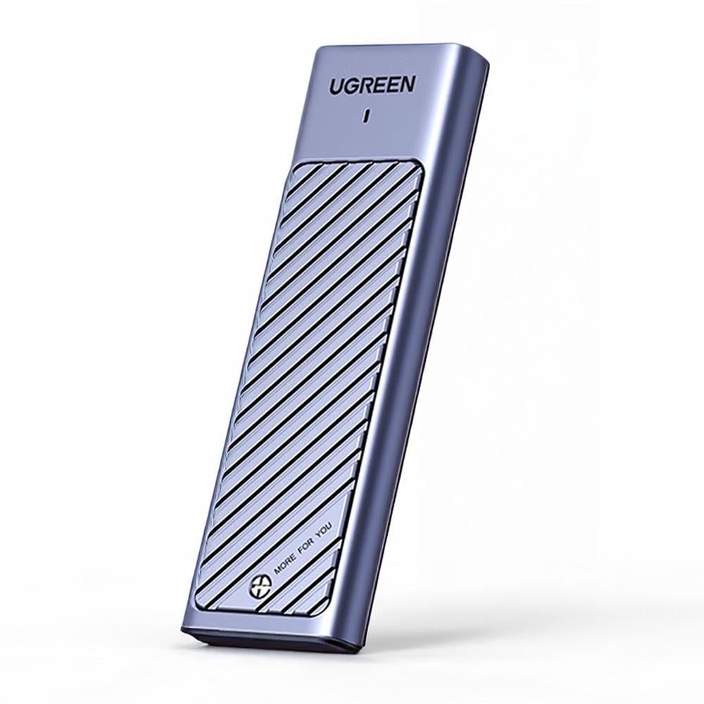 Зовнішня кишеня UGREEN для SSD M.2 Dual Protocol NVMe SATA USB 3.2 Gen 2 10Gbps алюмінієвий UASP TRIM SMART Темно-сірий (35051)