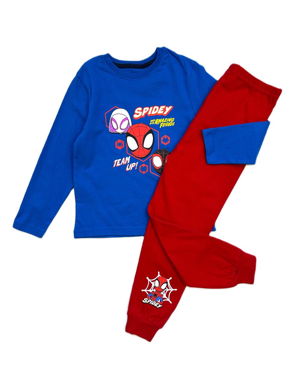 Пижама для мальчика PRIMARK Spyderman лонгслив и штаны 110 см Сине-красный (2548909240)