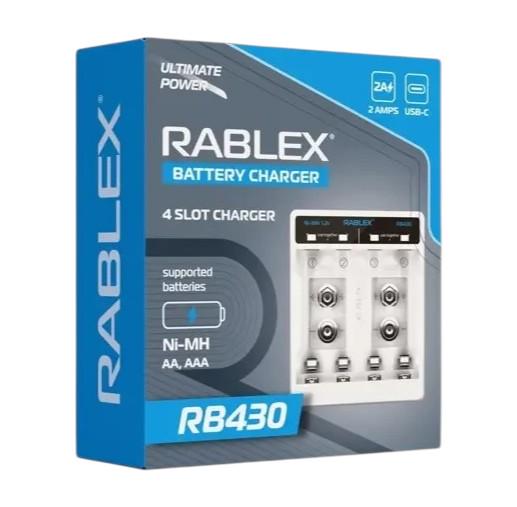 Зарядное устройство Rablex RB 430 на 4 аккумулятора АА/ААА/крона