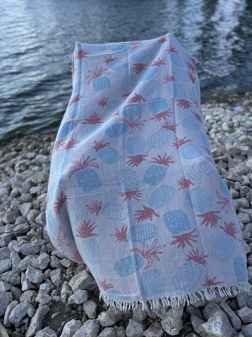 Покрывало хлопковое пештемаль 100х180 см Сиреневый (П4К-AL-peshtamel-003-02) - фото 4