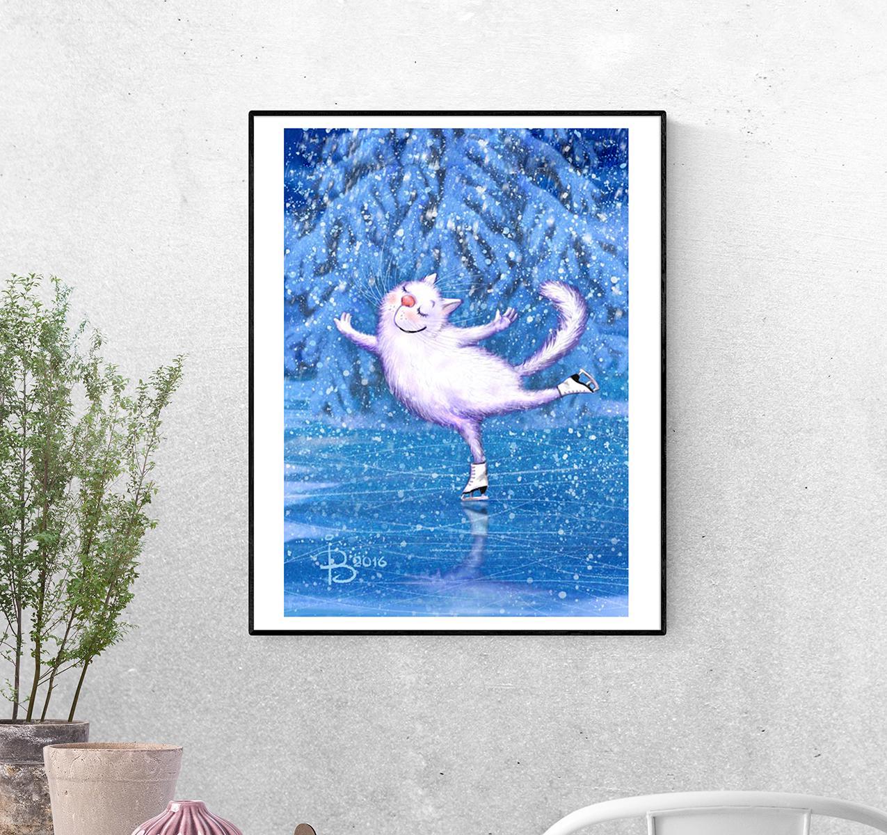 Постер Фигурное катание Белый лебедь формат А-5