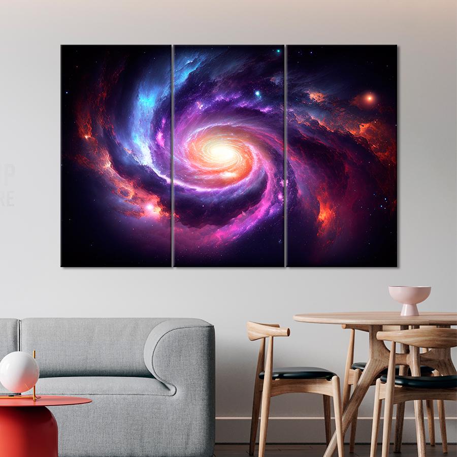 Картина космос Неизвестная яркая галактика 156x100 см (A1311-3)