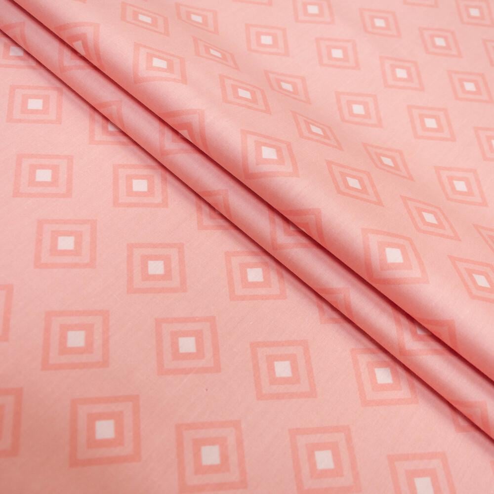 Ткань хлопок сатин S-139B Ромб Пудровый (18905)