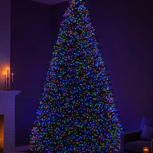 Гірлянда-нитка Роса Хвойна лапа 3000 LED 100 м Біла нитка/Різнокольорове світло (D3000L100MWML)