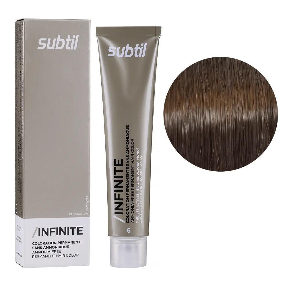 Крем-краска безаммиачная для волос Subtil Infinite Permanent Hair Color 6 Темный блондин 60 мл