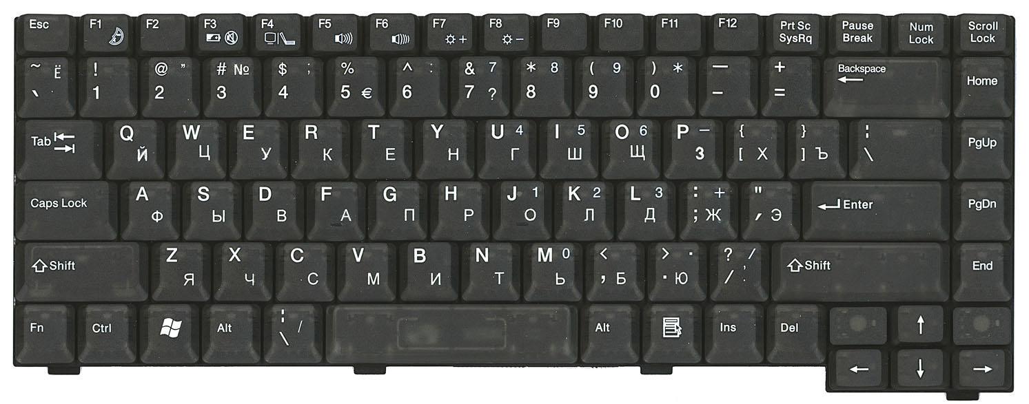 Клавіатура для ноутбука Fujitsu Amilo M1437/M1439 Black