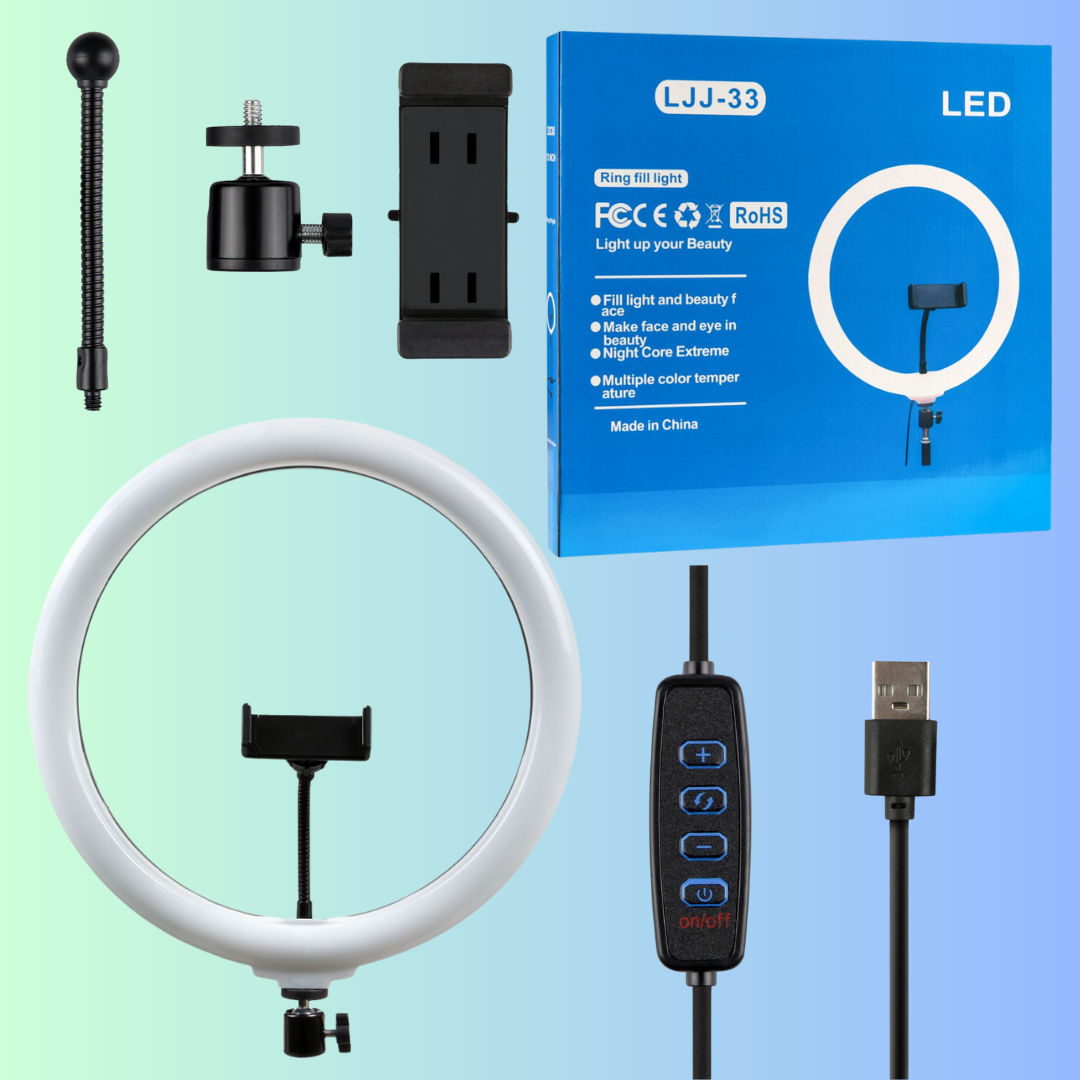 Кольцевая лампа Bluetooth LED со штативом для смартфона и пульт до 210/33 см Белый (Pro8806Led) - фото 12 Кольцевая лампа Bluetooth LED со штативом для смартфона и пульт до 210/33 см Белый (Pro8806Led) - фото 12