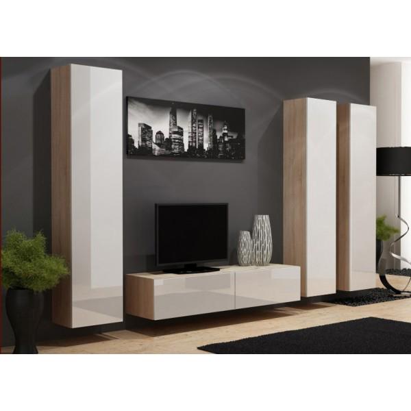 Стенка в гостиную комплект Сama Vigo 14 из ламинированной ДСП Дуб сонома/Белый глянец (21596) - фото 3 Стенка в гостиную комплект Сama Vigo 14 из ламинированной ДСП Дуб сонома/Белый глянец (21596) - фото 3