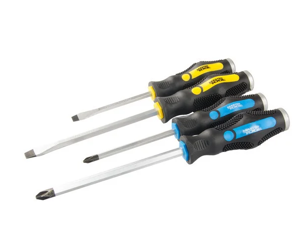 Набор отверток ударных Mastertool 4 шт. PH2х100/3х150/SL6х100/8х150 мм (40-1153) Набор отверток ударных Mastertool 4 шт. PH2х100/3х150/SL6х100/8х150 мм (40-1153)